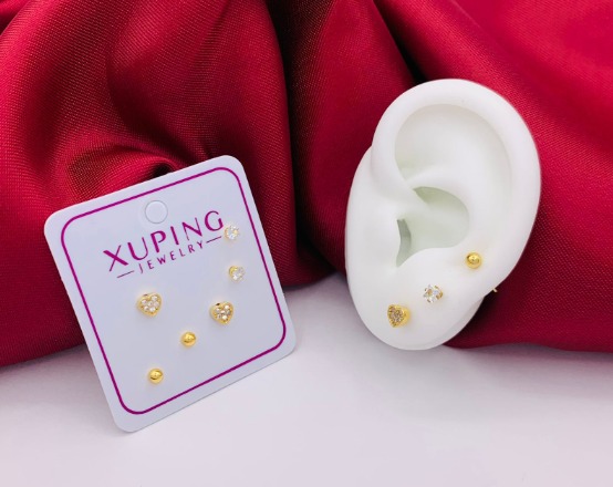 Topo Trio CORAZON, circon, clasico